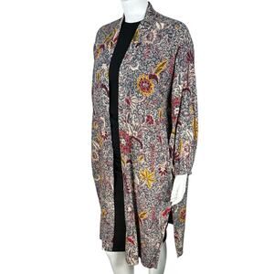 MADEWELL Kimono Duster Womens Size Medium Floral Pockets Boho Festival Office